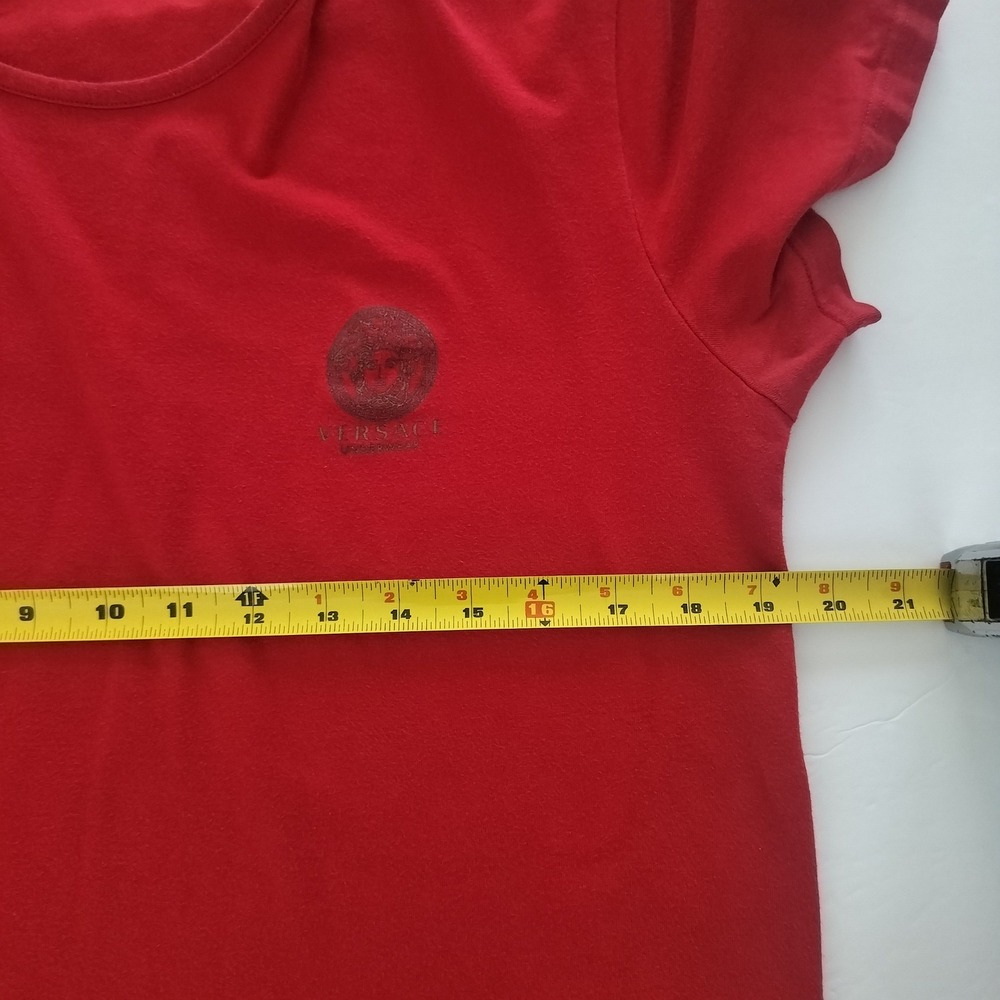 Versace Underwear Mens Red Medusa Logo T-Shirt AUU01005 Made in Italy Size 6 XL - Picture 5 of 7